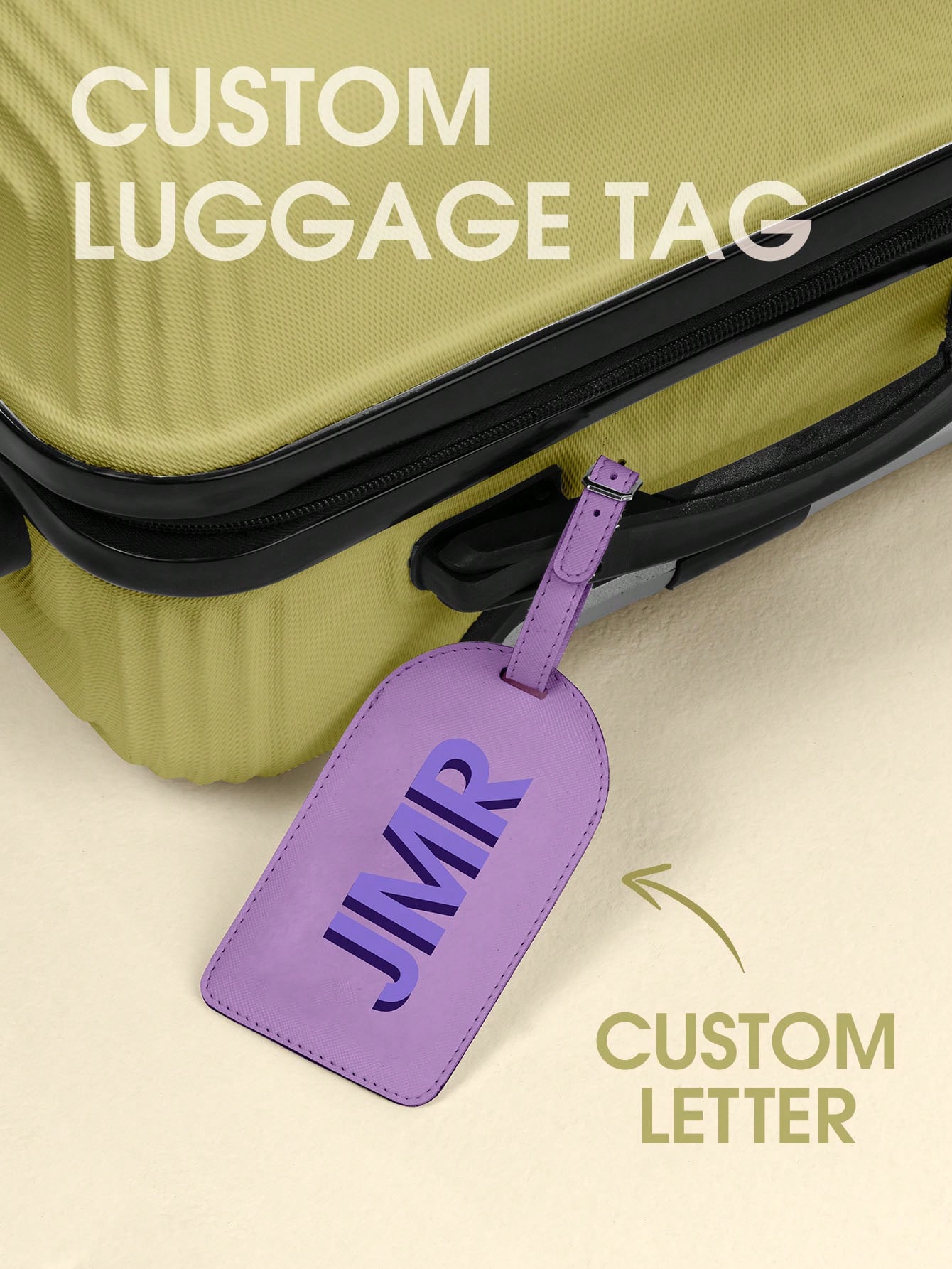 Travel Accessories For Women - Etiqueta de Bagagem Personalizada com Iniciais,