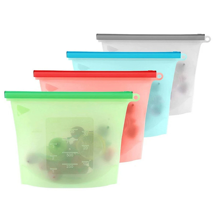 Reusable Zip Bag - Saco de Armazenamento de Silicone Reutilizável