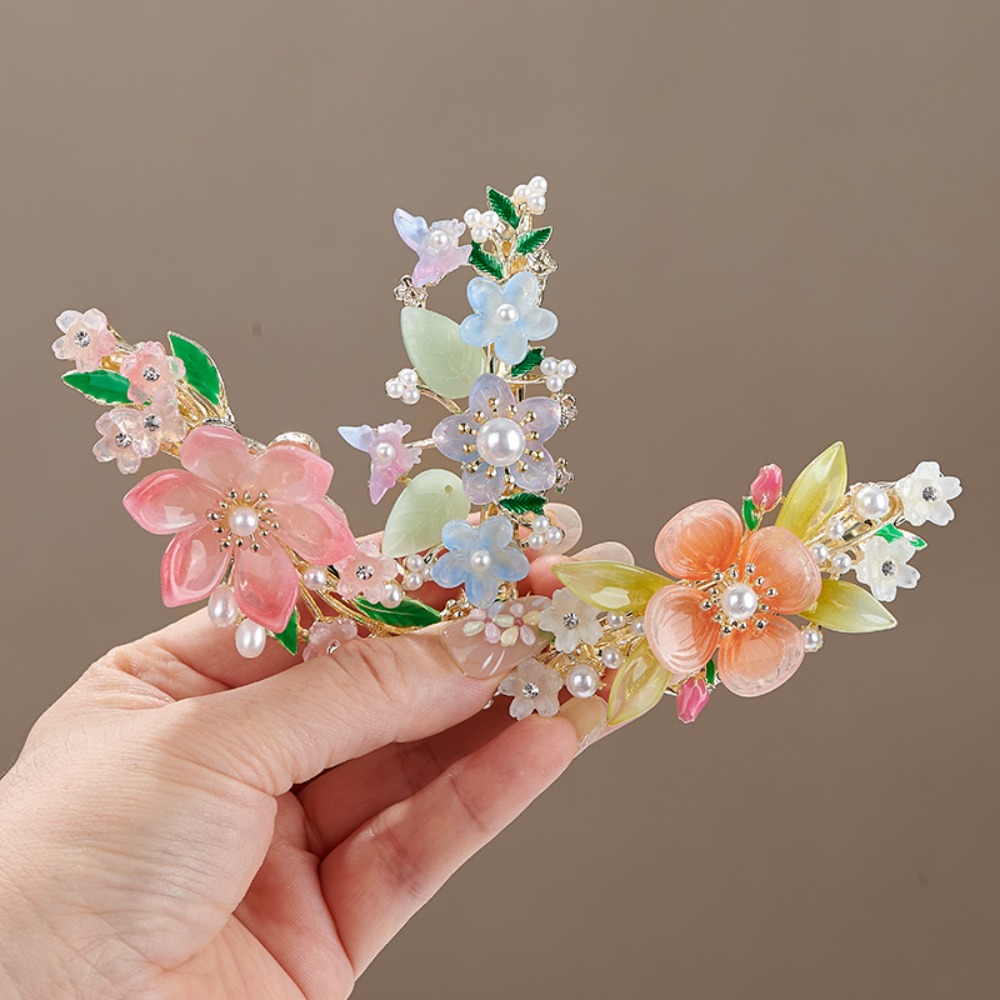Travel Accessories For Women - Presilha de Cabelo Floral Estilo Chinês