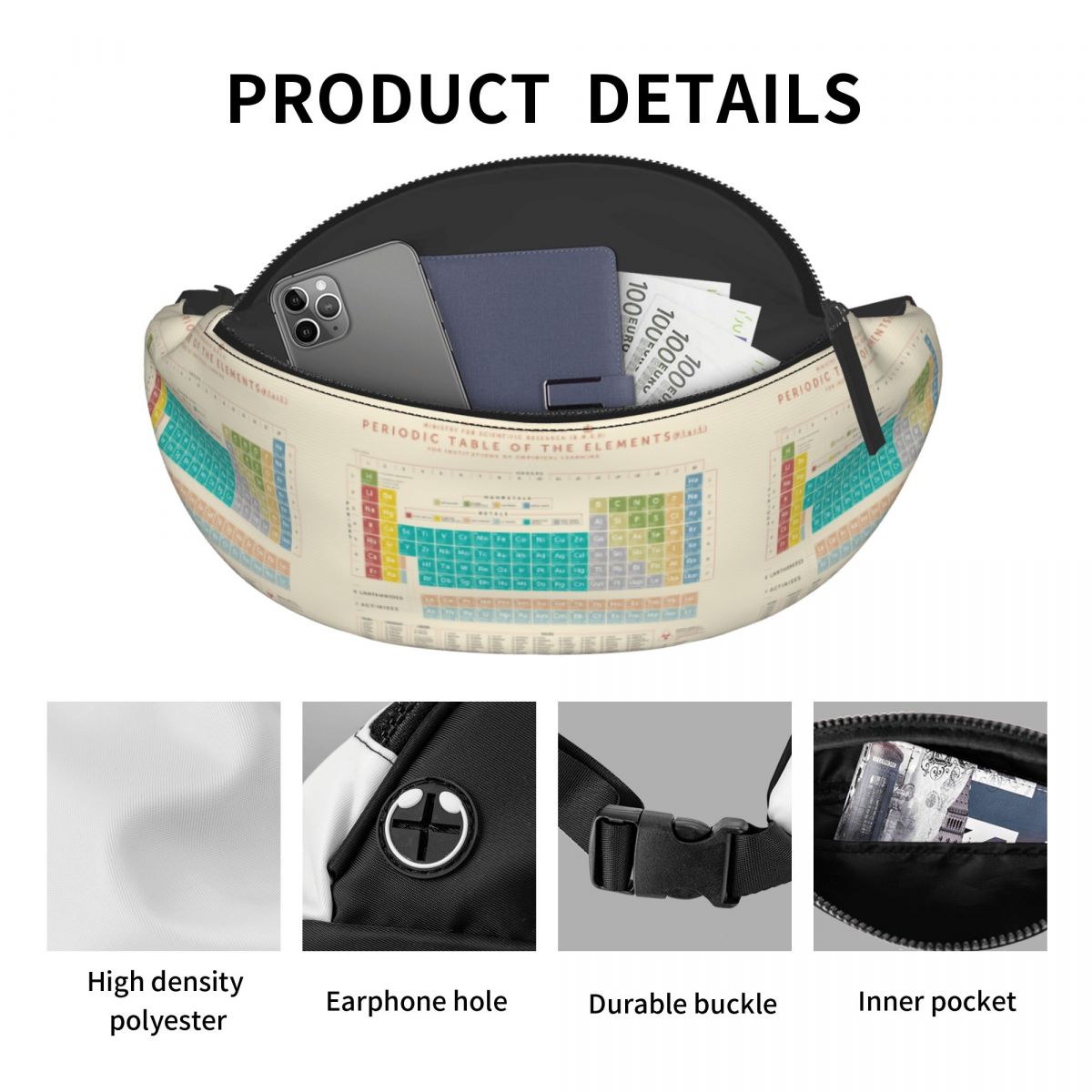 Cool Elements Periodic Table F - Travel Accessories Pouch For Women avaliação e preço
