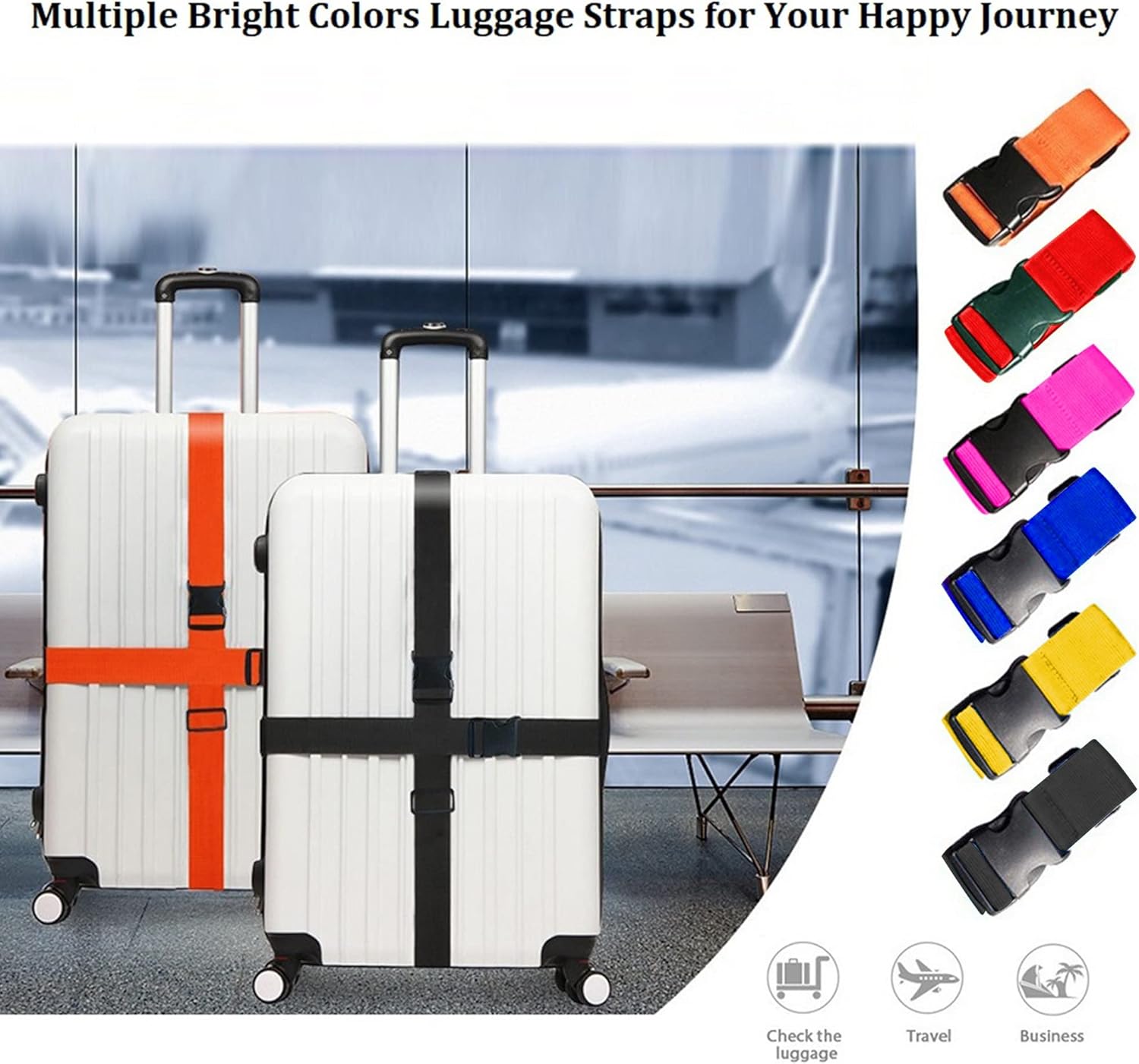 Pacote com 2 Cintas Ajustáveis - Travel Accessories Luggage Straps avaliação e preço