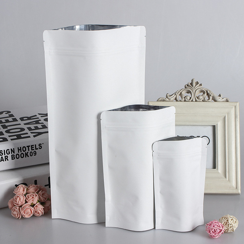 100 Sacos de Papel Branco com  - Reusable Zip Bag avaliação e preço