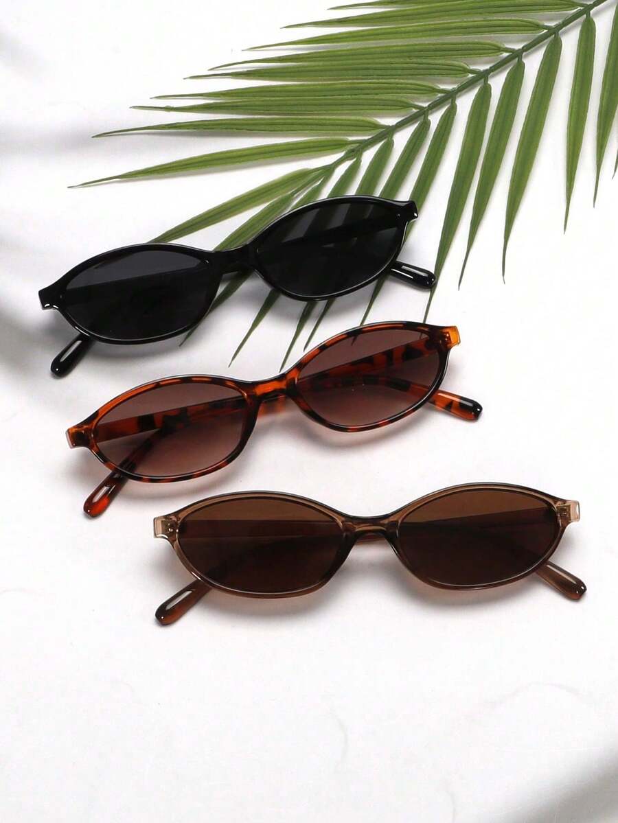 1 par de óculos ovais de armaç - Travel Accessories For Women avaliação e preço