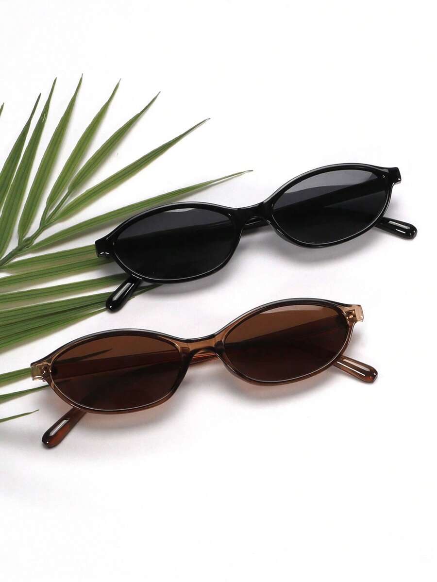 1 par de óculos ovais de armaç - Travel Accessories For Women avaliação e preço