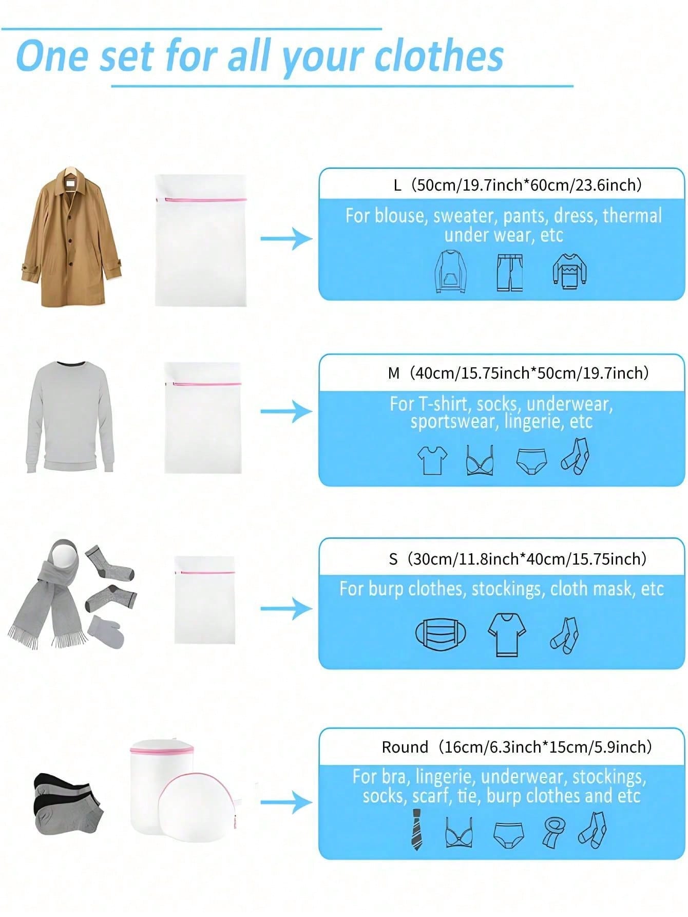 Conjunto de 3 Sacos de Lavagem - Reusable Zip Bag avaliação e preço