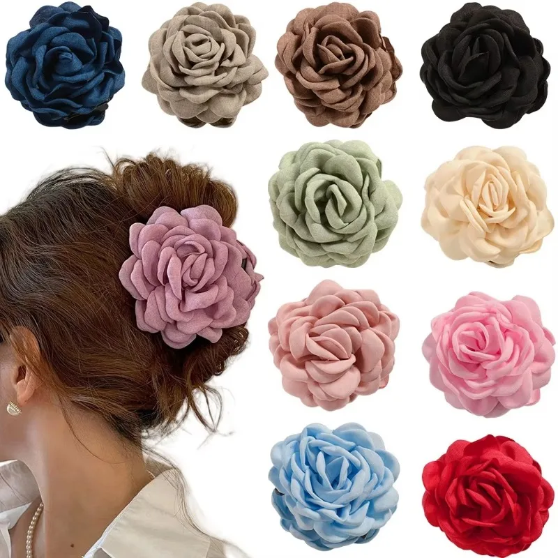 Grampos de cabelo com flor ros - Travel Accessories Store avaliação e preço