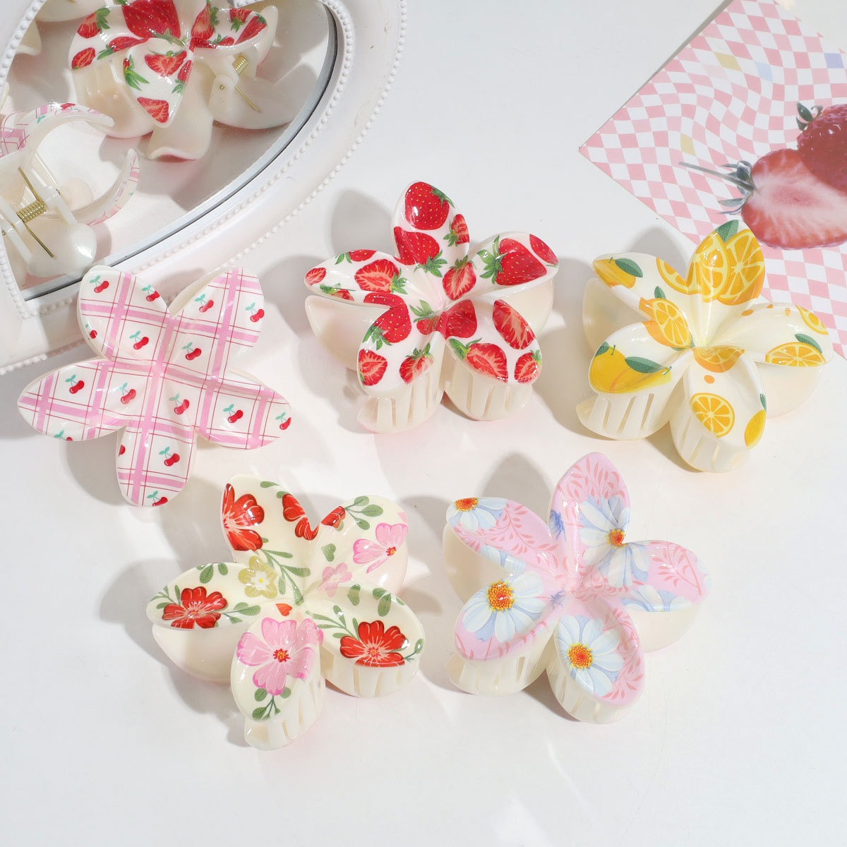3 pçs bonito moda colorida fru - Travel Hair Accessories avaliação e preço