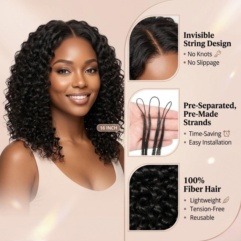 Extensões de Cabelo Sintético  - Travel Accessories For Women avaliação e preço