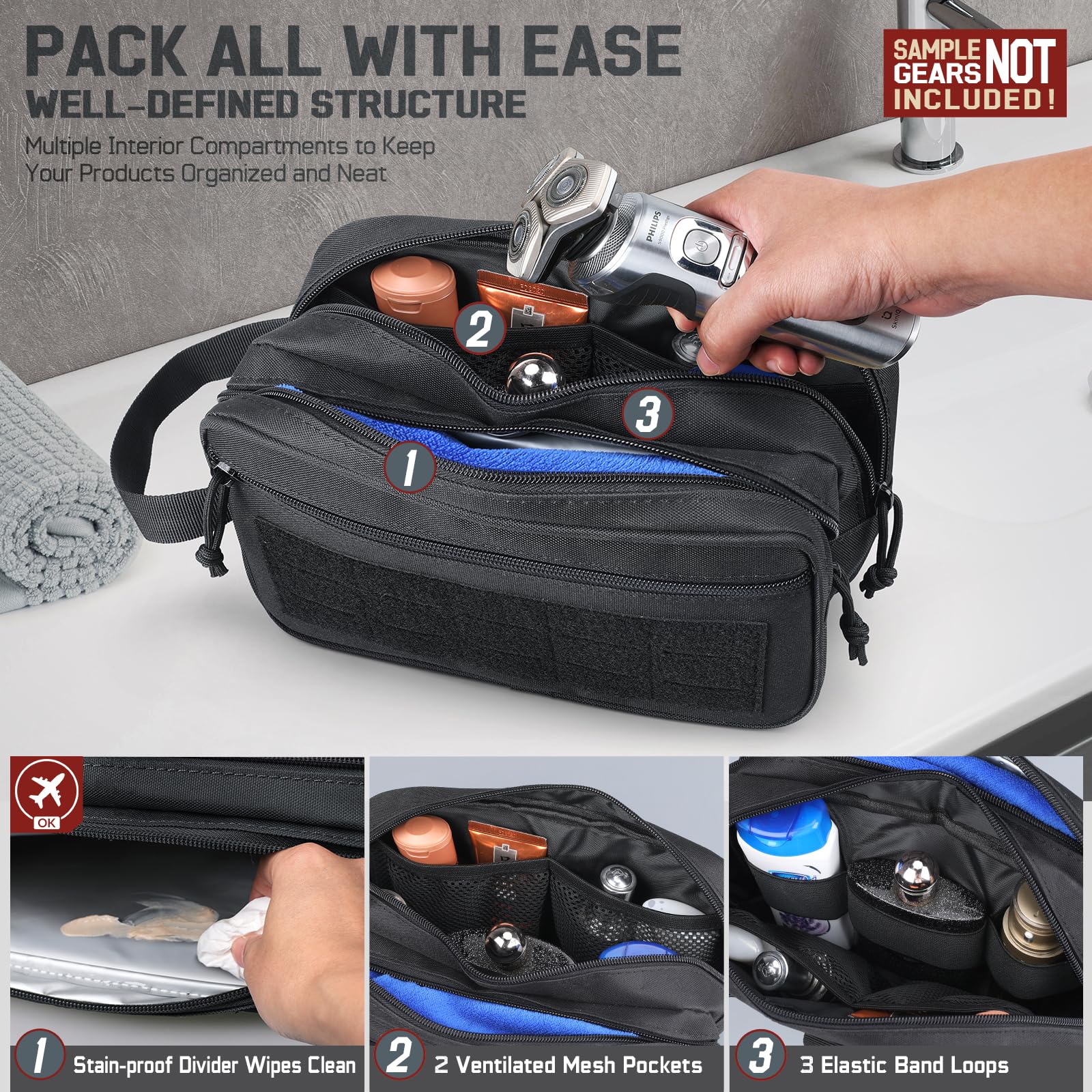 Bolsa Tática de Higiene Pessoa - Travel Accessories Kit Bag avaliação e preço